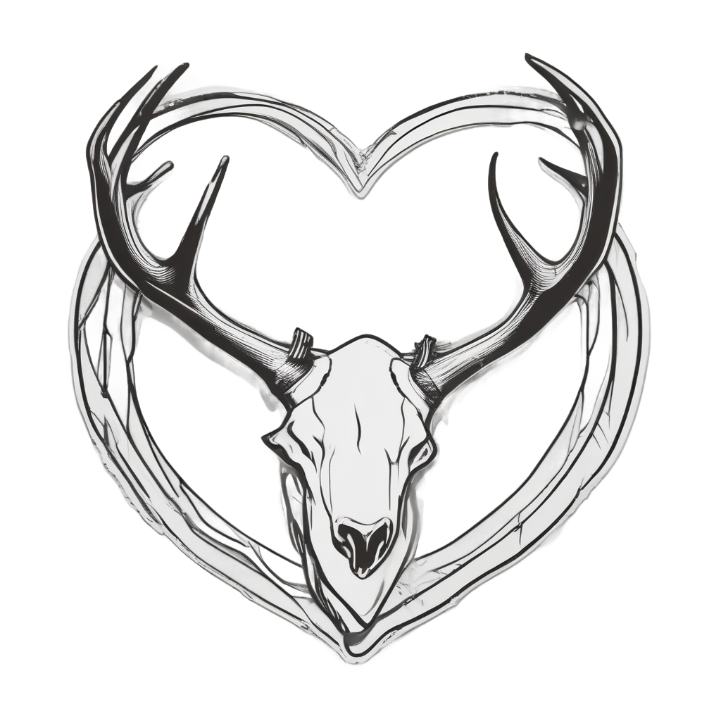 Minimal Antler Heart — tactical & outdoor stickers