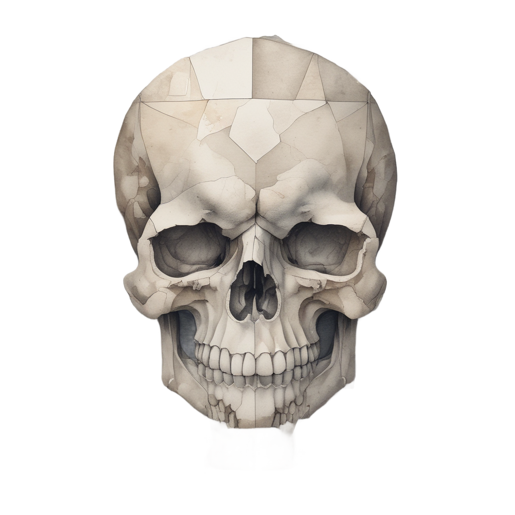 Minimalist Cube Skull — geometric stickers
