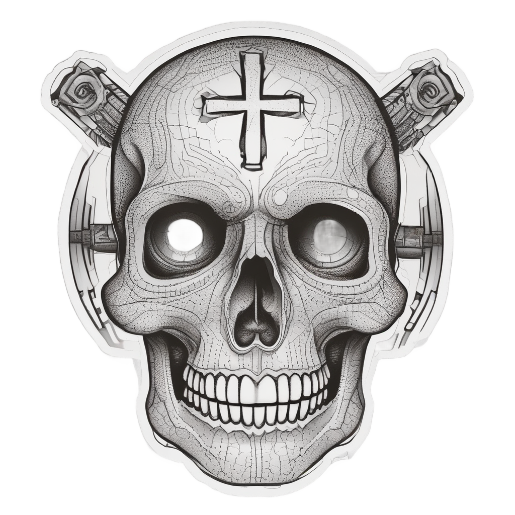Minimalist Dotwork Skull — geometric stickers