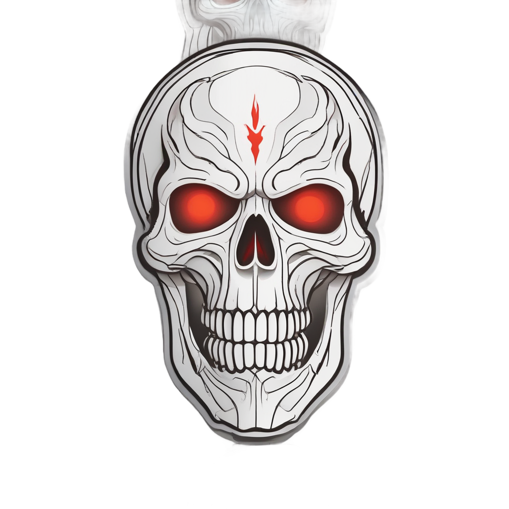 Minimalist Ember Skull — minimal skull stickers