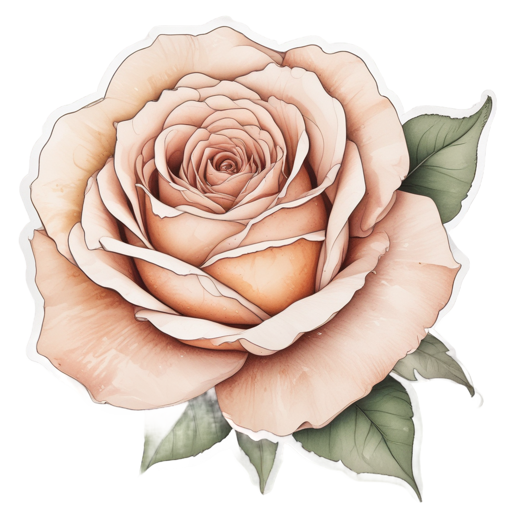 Minimalist Rose — line botanical stickers