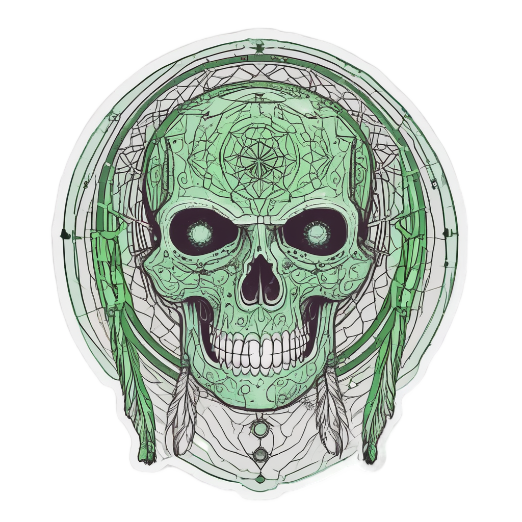 Minimalist Skull Line — boho skull stickers