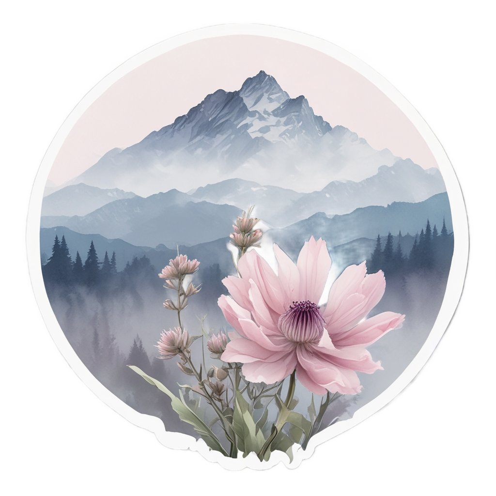 Misty Mountain Bloom — bouquets stickers