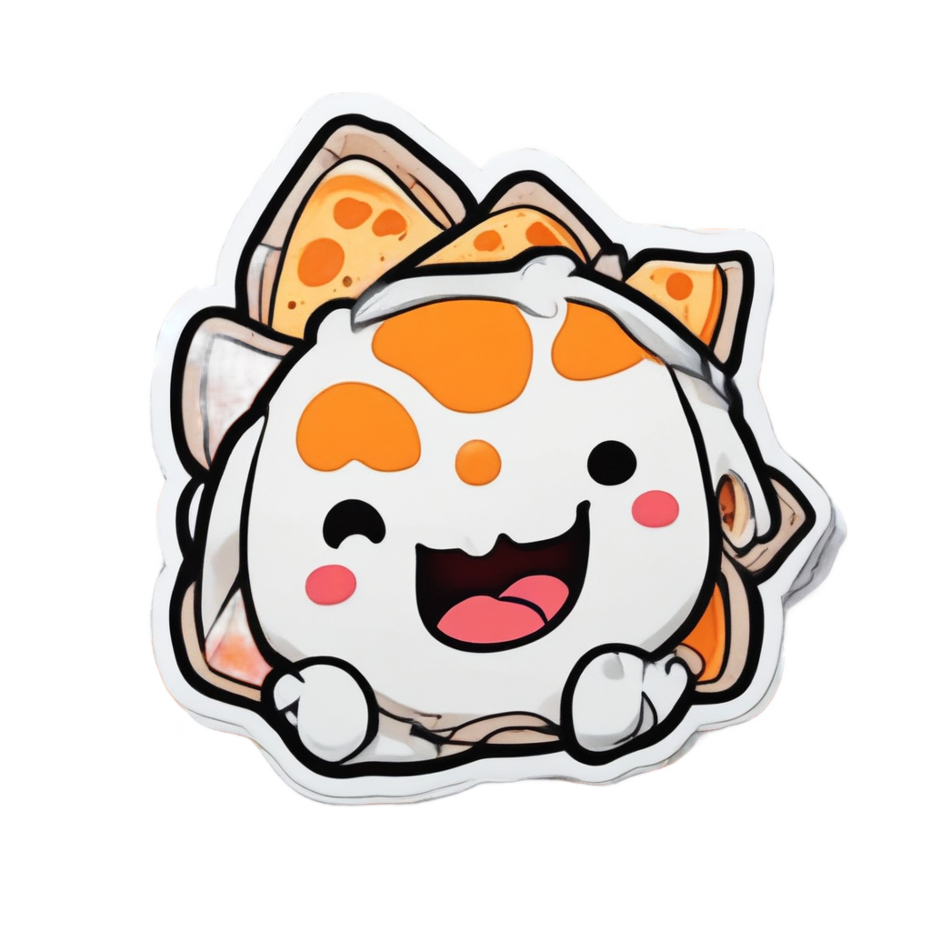 Mochi Eating Pizza — pastel blobs stickers
