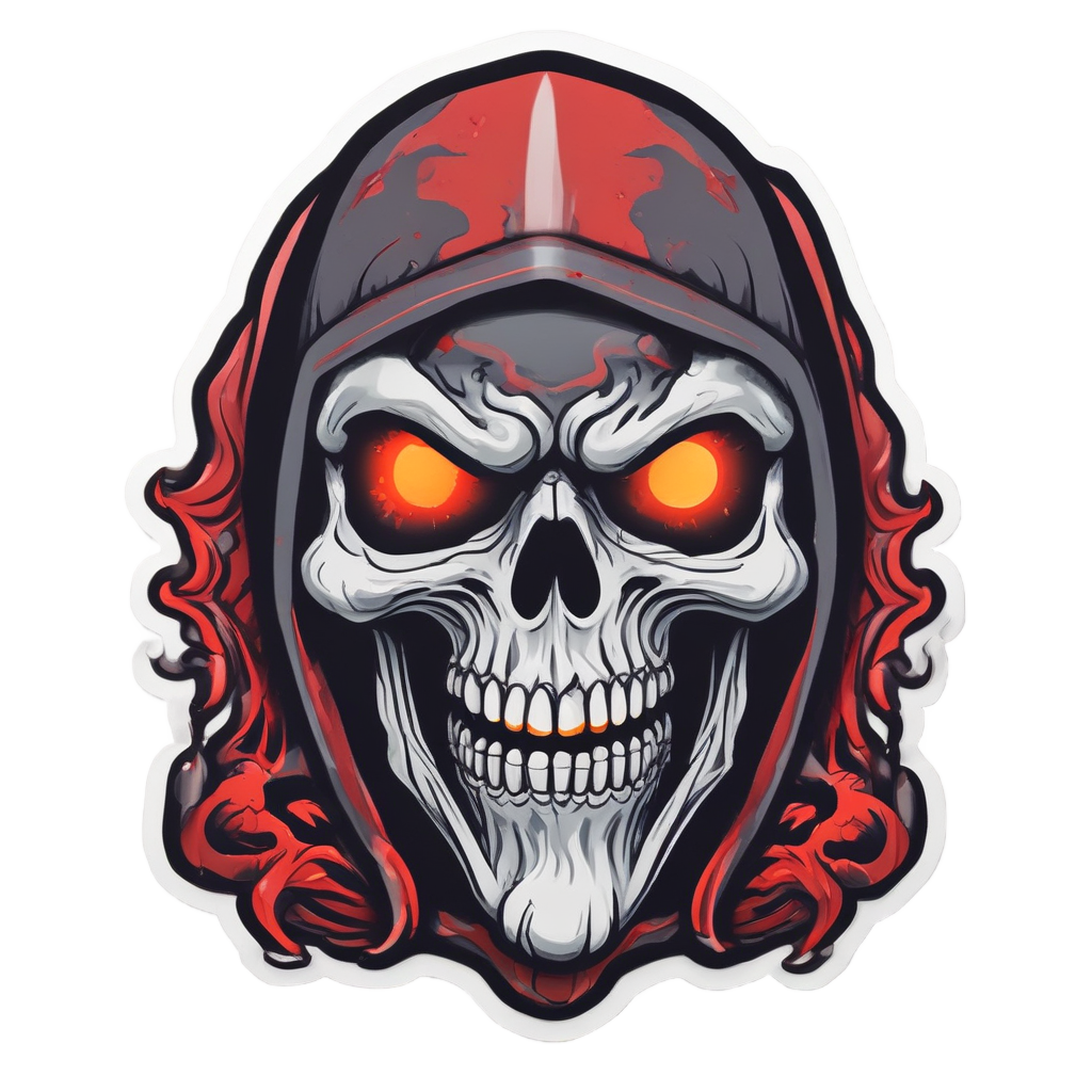 Molten Skull Ninja — flaming skull stickers