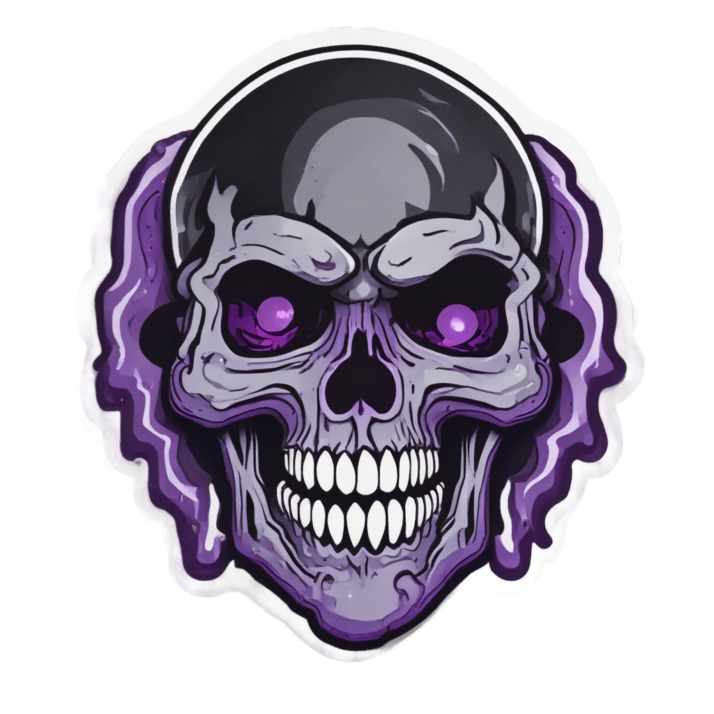 Molten Venom Fang — flaming skull stickers