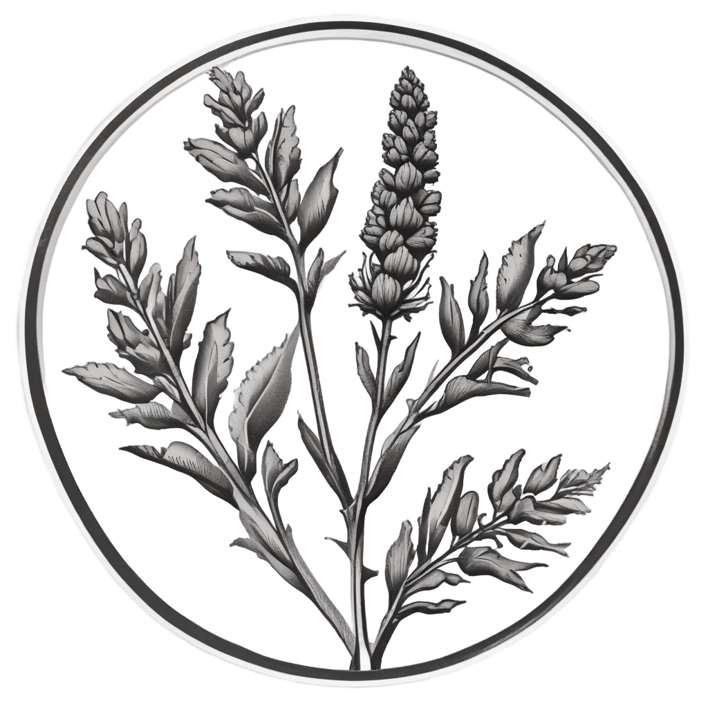 Monochrome Lavender Sprig — single stem stickers