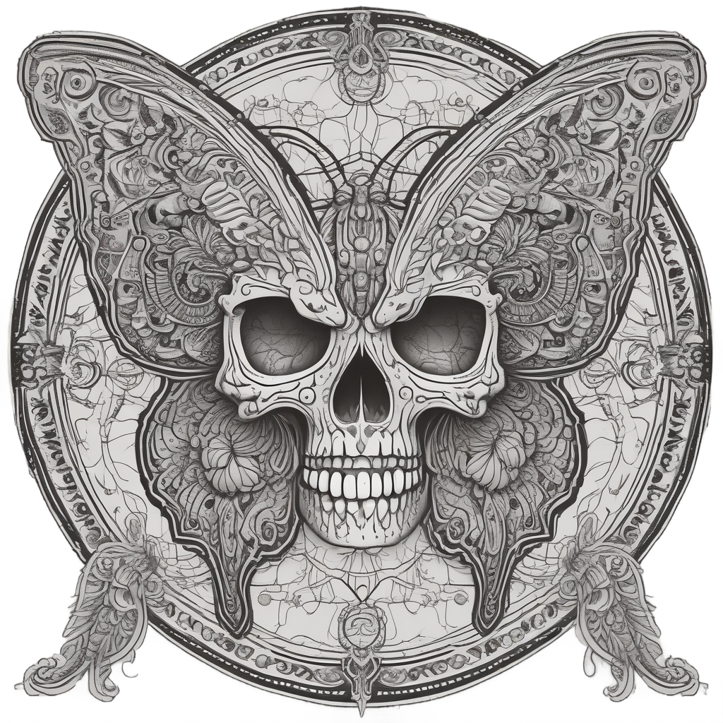 Monochrome Skull Moth — insects stickers