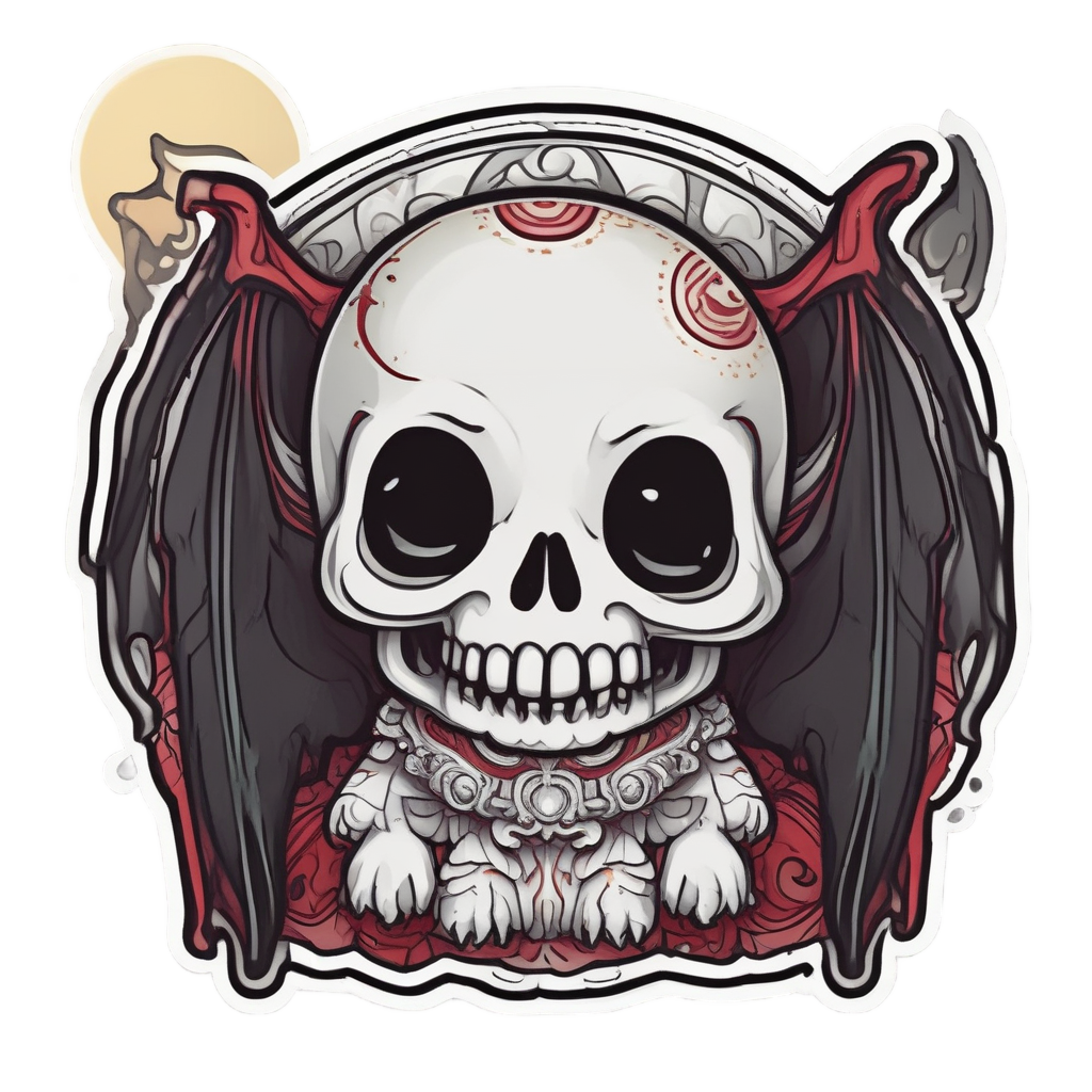 Moon Arch Vampire Skull — boho skull stickers
