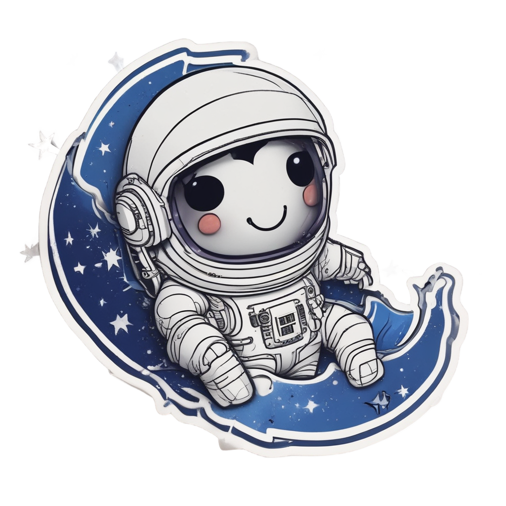 Moon Astronaut with Helmet — celestial stickers