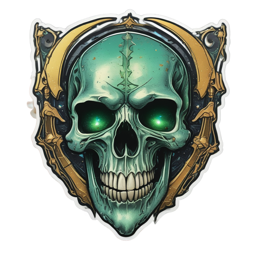 Moon Crescent Axe — mystical skull stickers