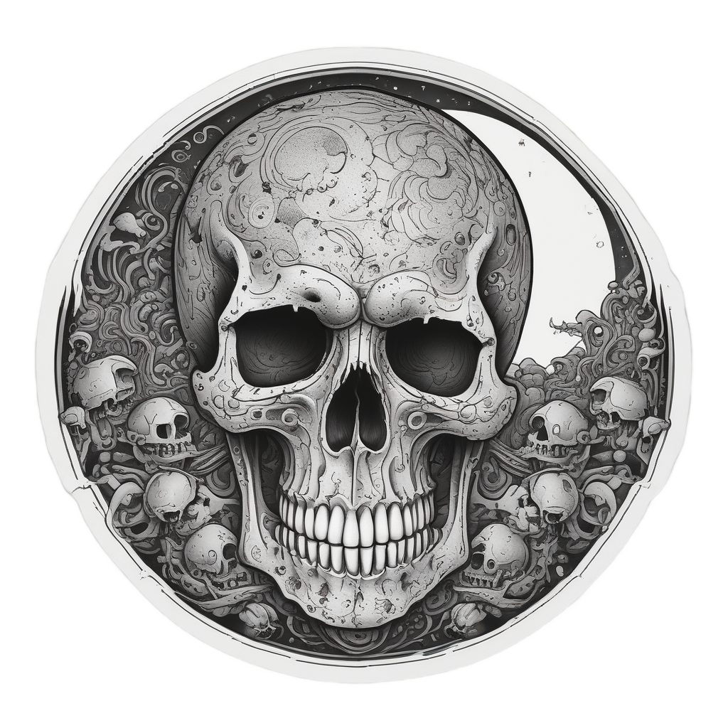 Moon Face Skull — mystical skull stickers