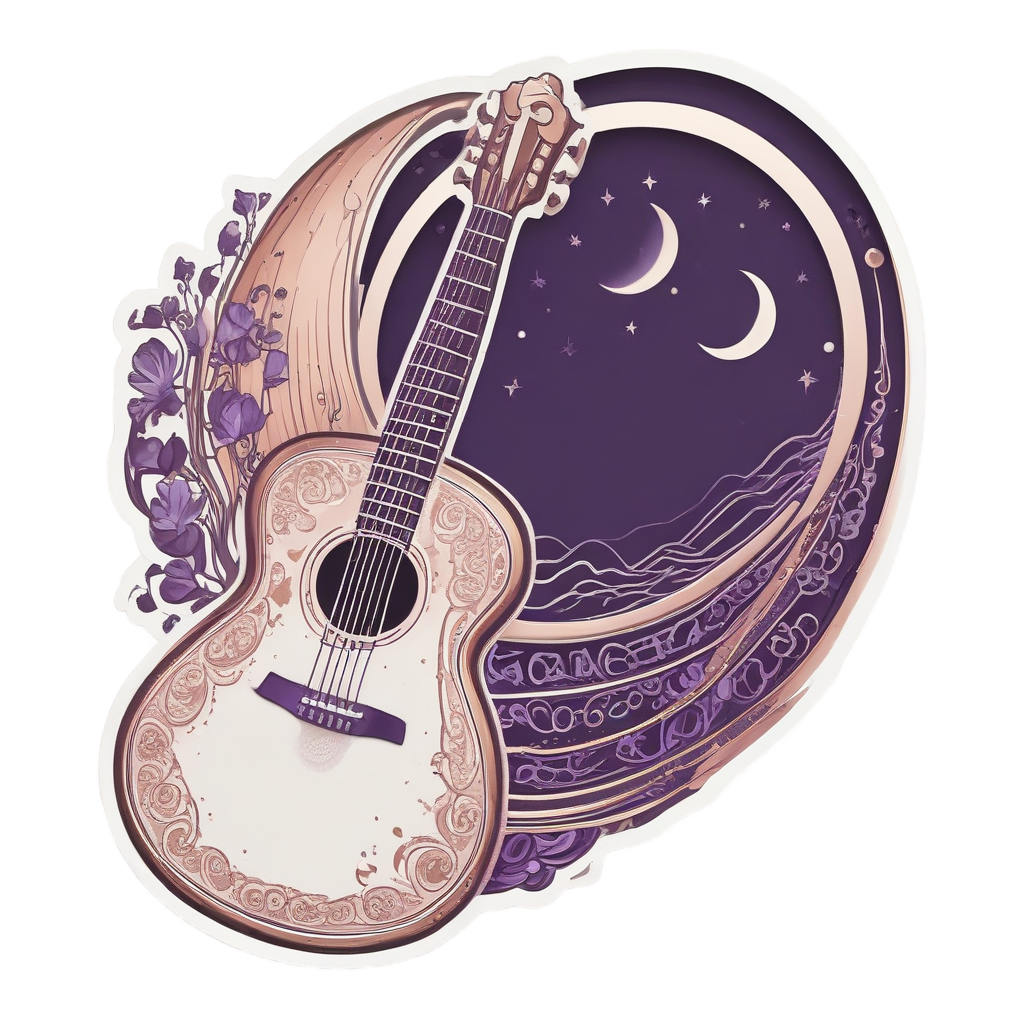 Moon Guitar Serenade — music stickers