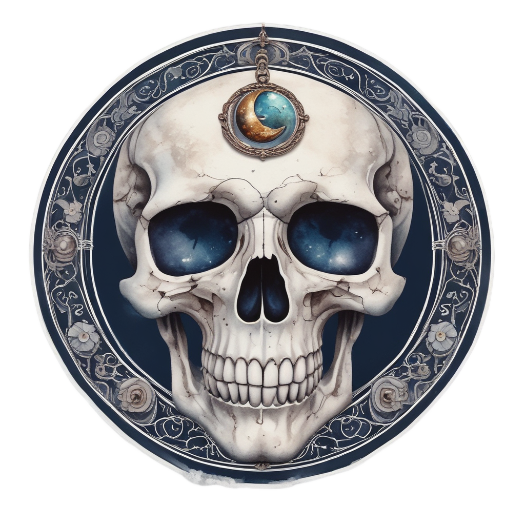 Moon Locket Secret Skull — boho skull stickers