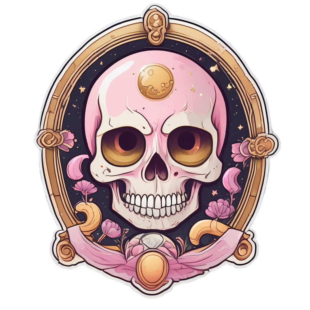 Moon Phase Locket Skull — mystical skull stickers