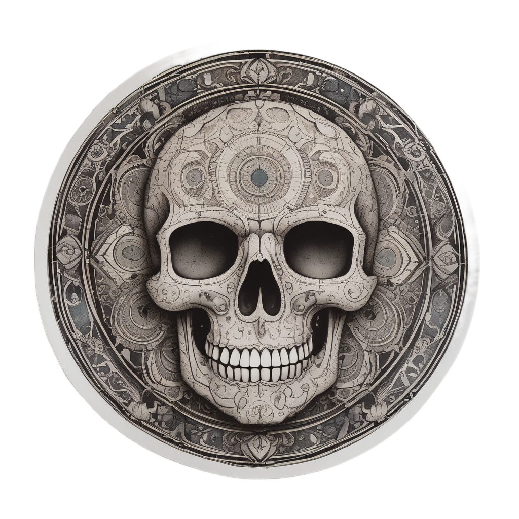 Moon Phase Skull Mandala — mystical skull stickers