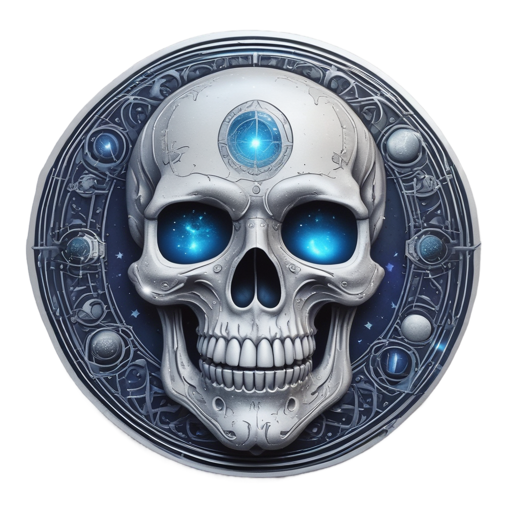 Moon Phases Skull — minimal skull stickers