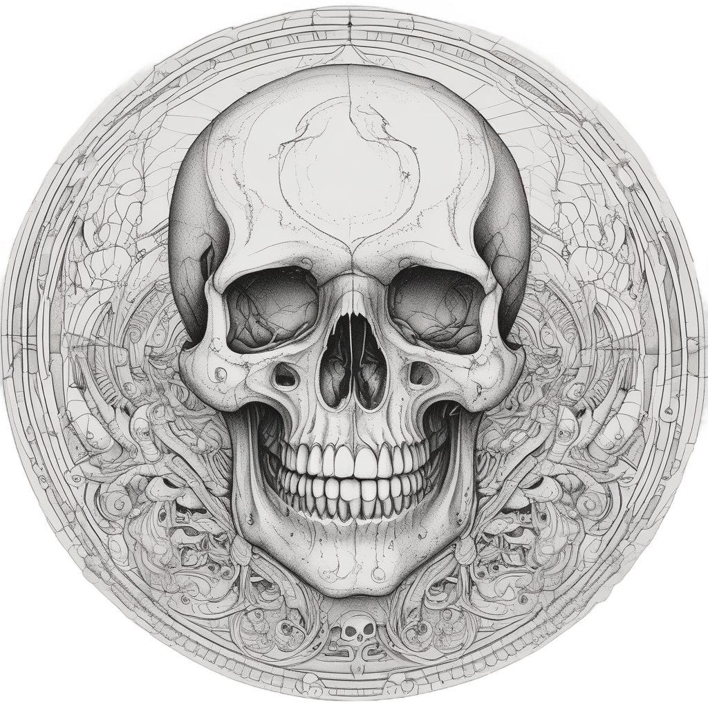 Moon with Skull Nose — moon stickers
