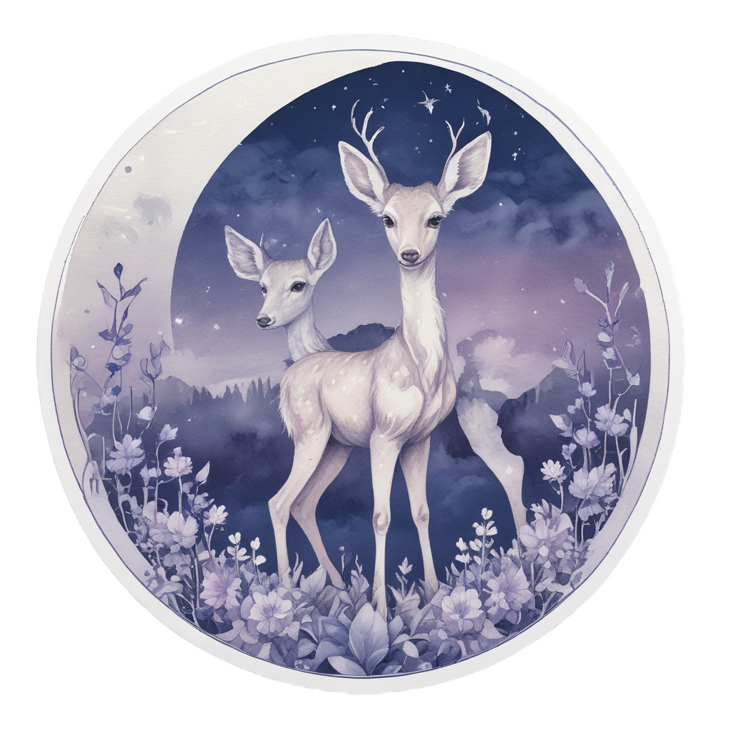 Moonlit Fawn Glow — woodland nursery stickers