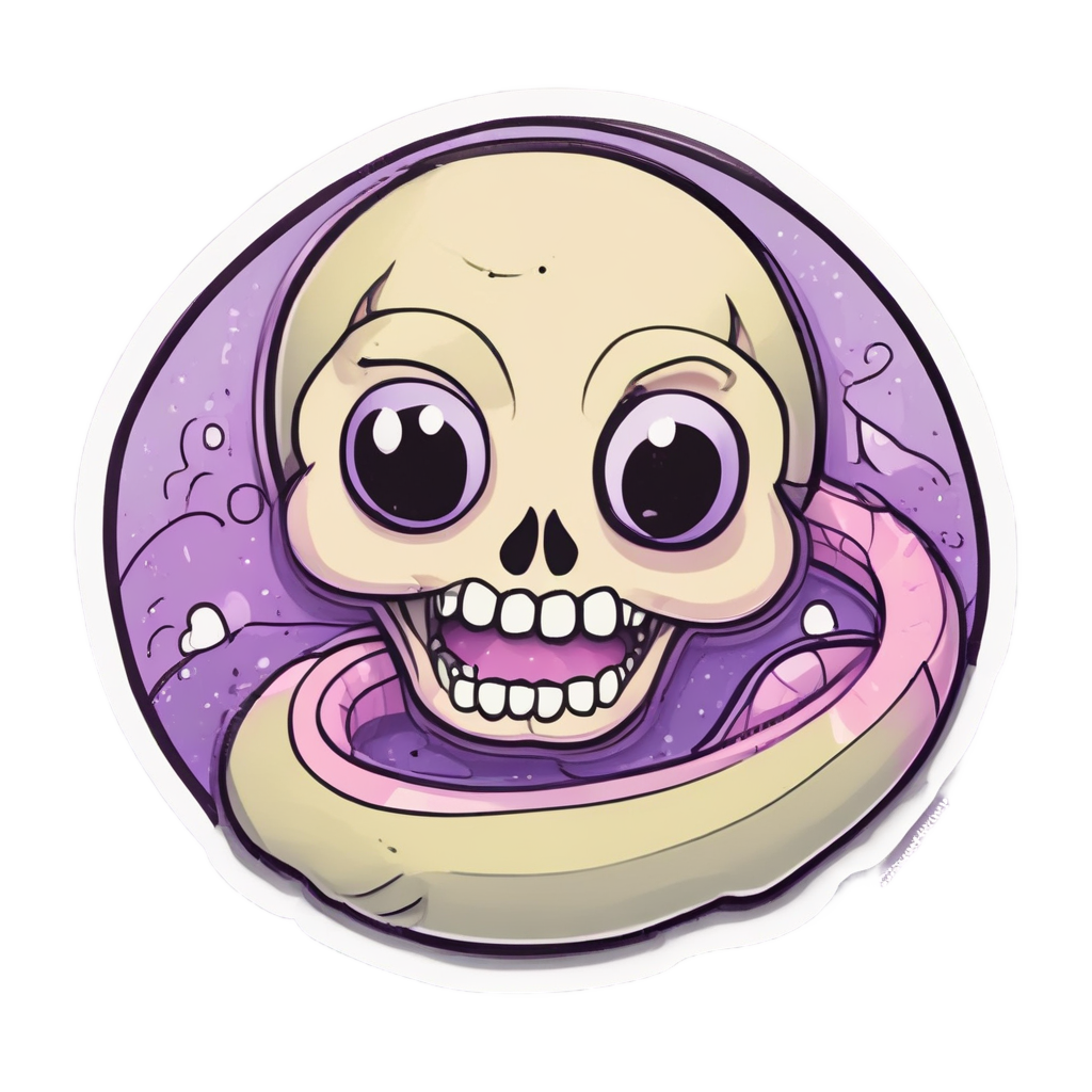 Moonlit Hug Snake — mystical skull stickers
