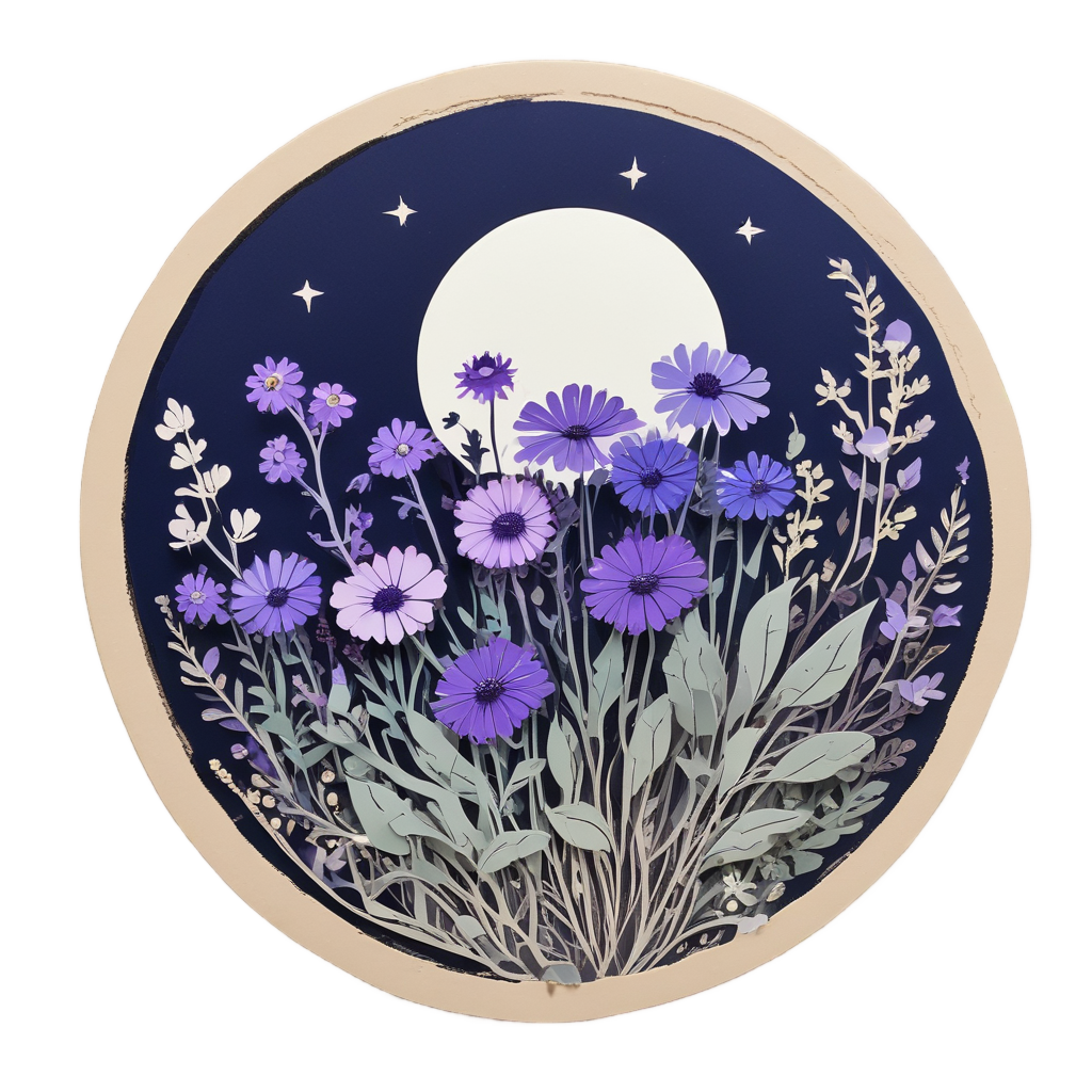 Moonlit Night Flowers — wildflowers stickers