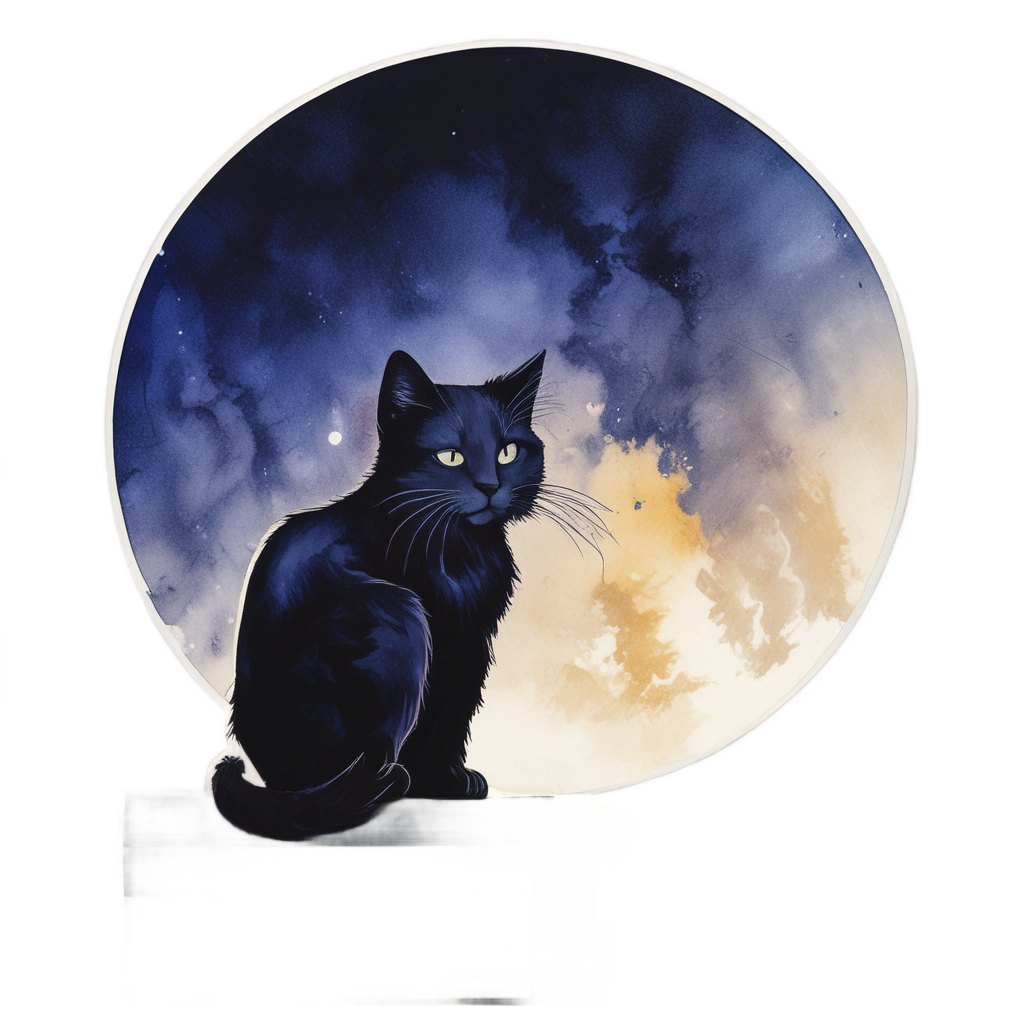 Moonlit Perch Watcher — cats stickers