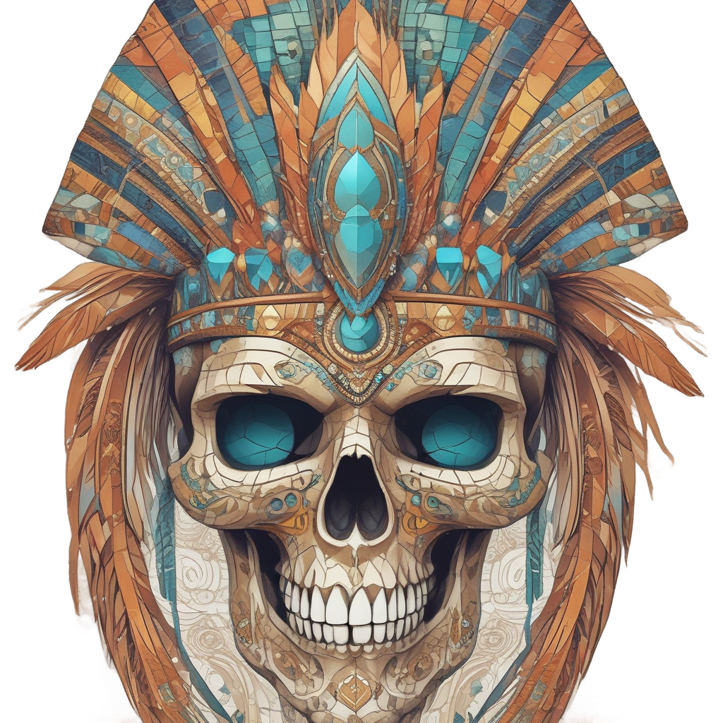 Mosaic Tribal Skull — minimal skull stickers