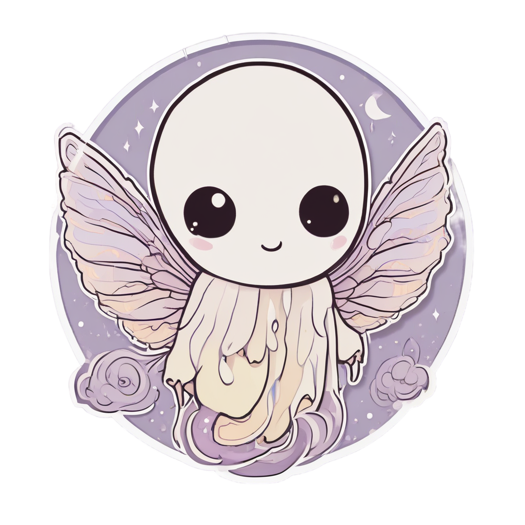 Moth Ghost Moonlight — ghost stickers