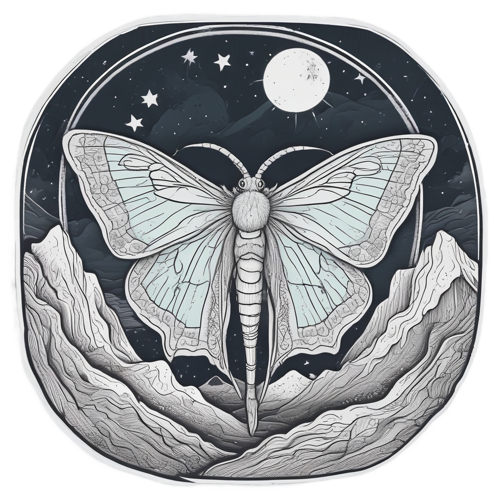 Moth on Mountain Peak — insects stickers