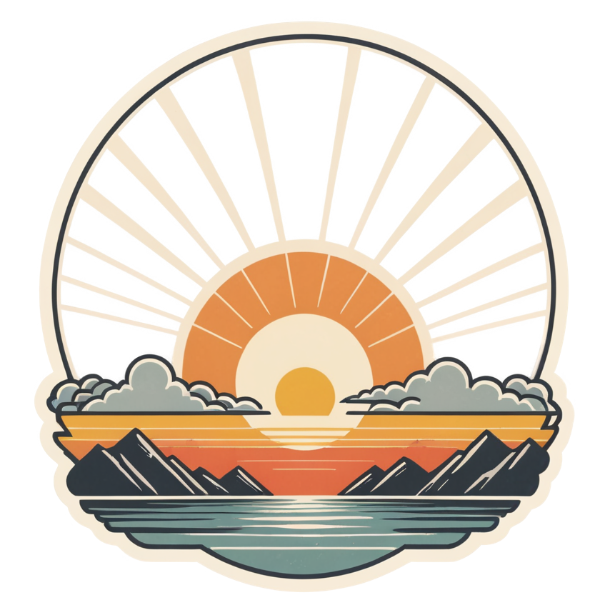 Just Begin (retro) — motivational stickers
