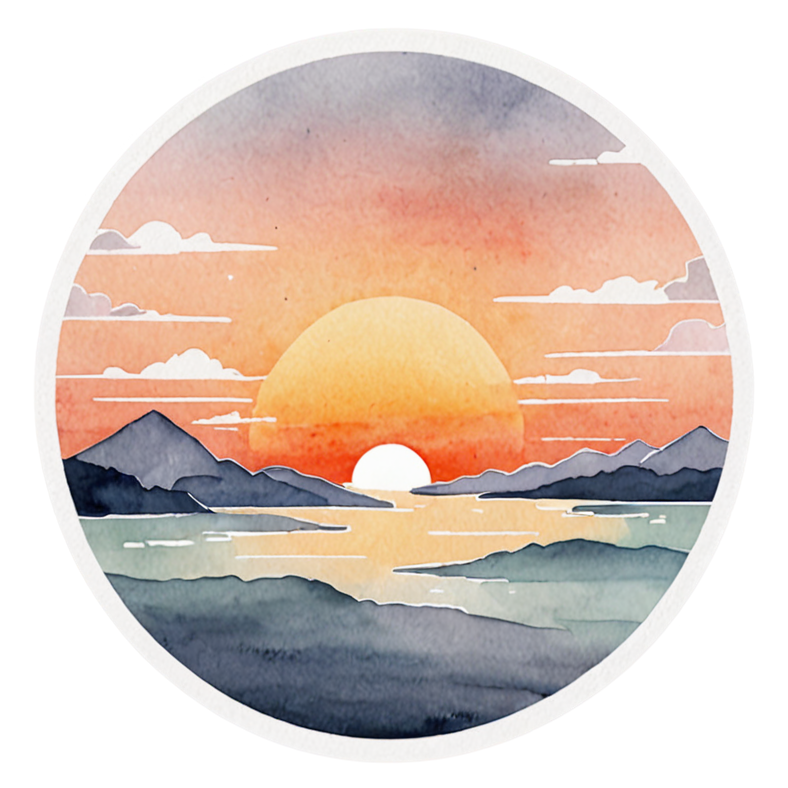 Just Begin (watercolor) — motivational stickers