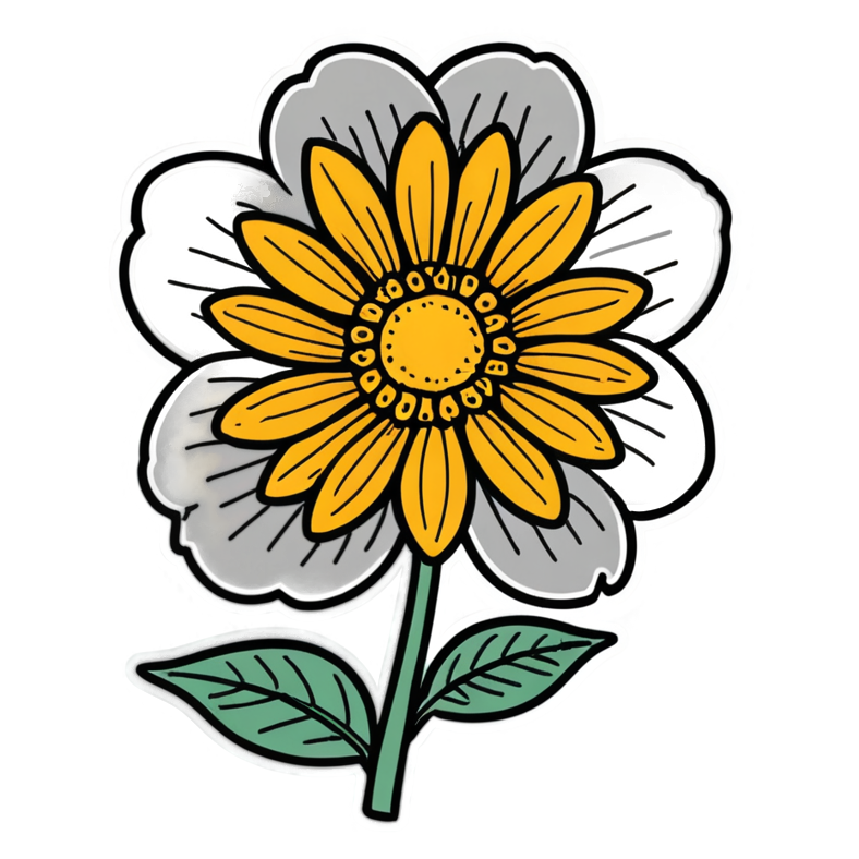 Bloom Anyway (lineart) — motivational stickers