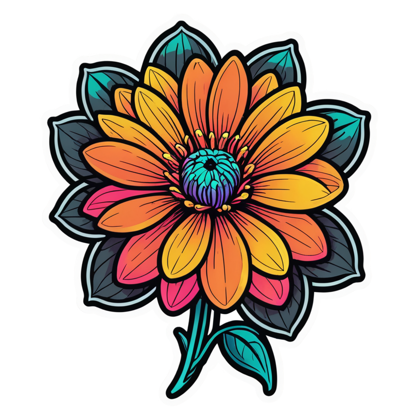 Bloom Anyway (neon) — motivational stickers