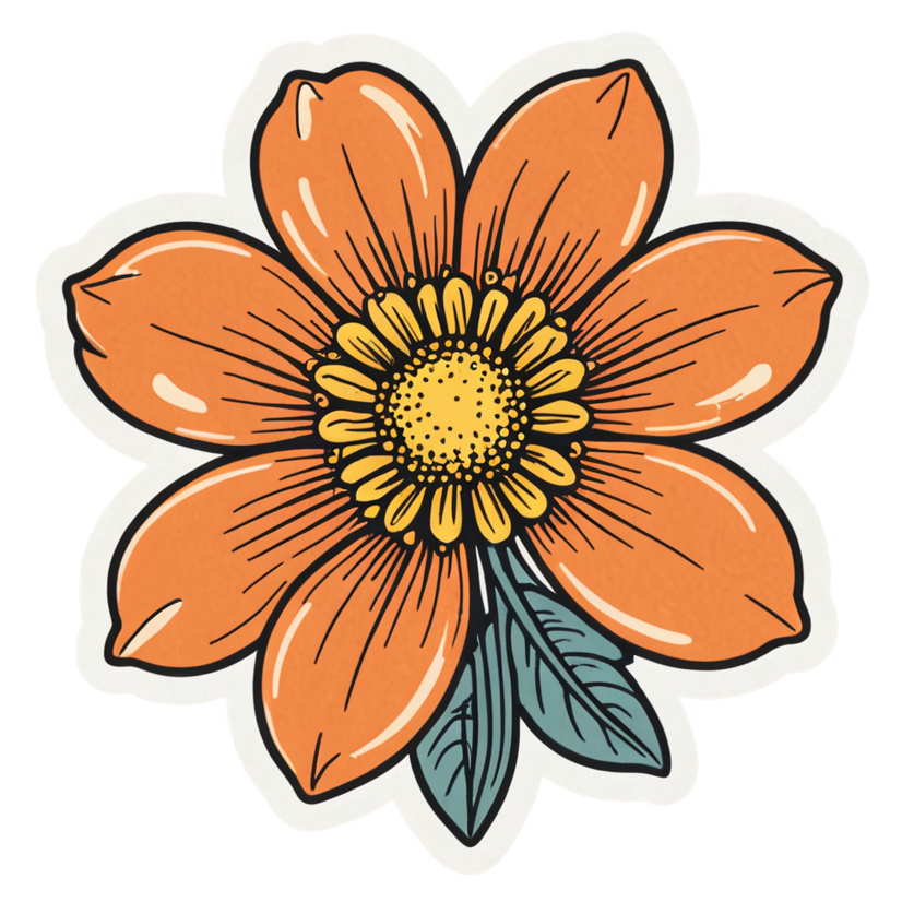 Bloom Anyway (retro) — motivational stickers