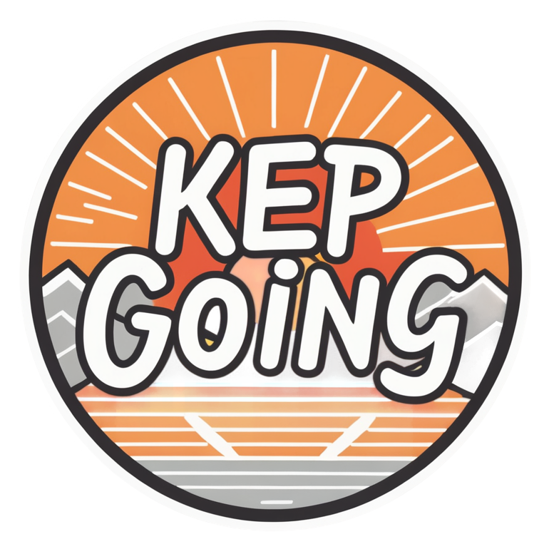Keep Going (lineart) — motivational stickers
