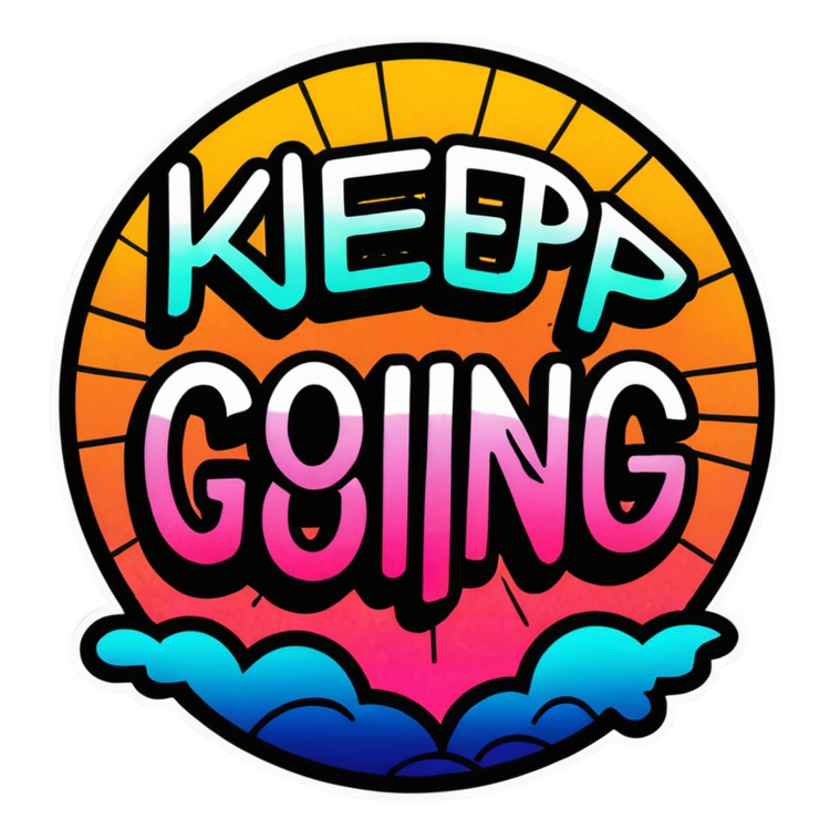 Keep Going (neon) — motivational stickers