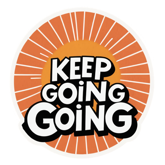 Keep Going (retro) — motivational stickers