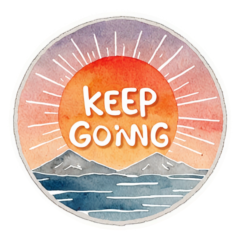 Keep Going (watercolor) — motivational stickers