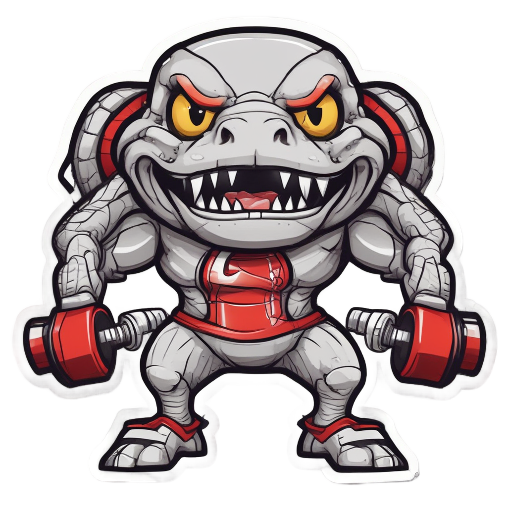 Muscle Snake Bodybuilder — reptiles stickers