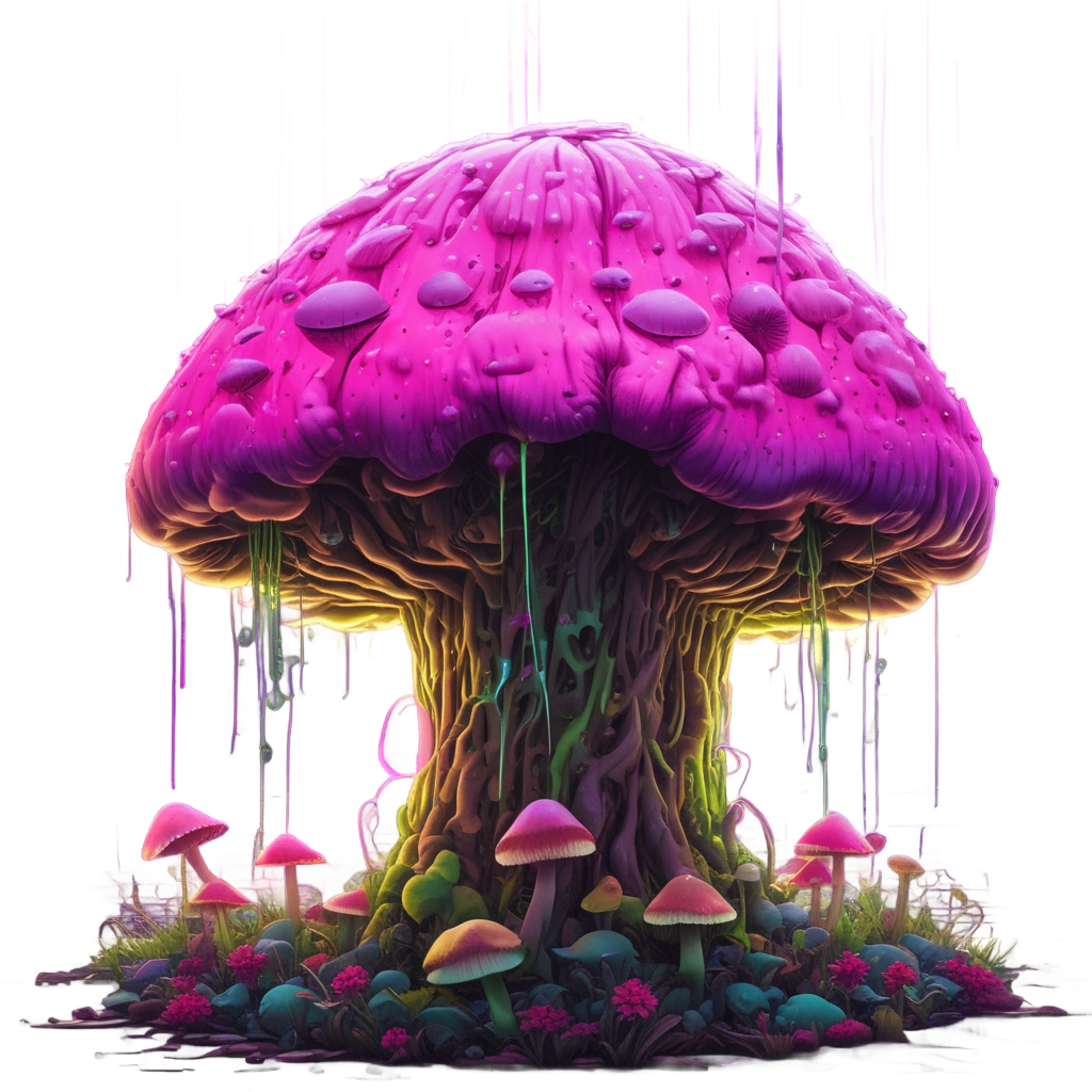 Mushroom Basket Rain — forest floor stickers