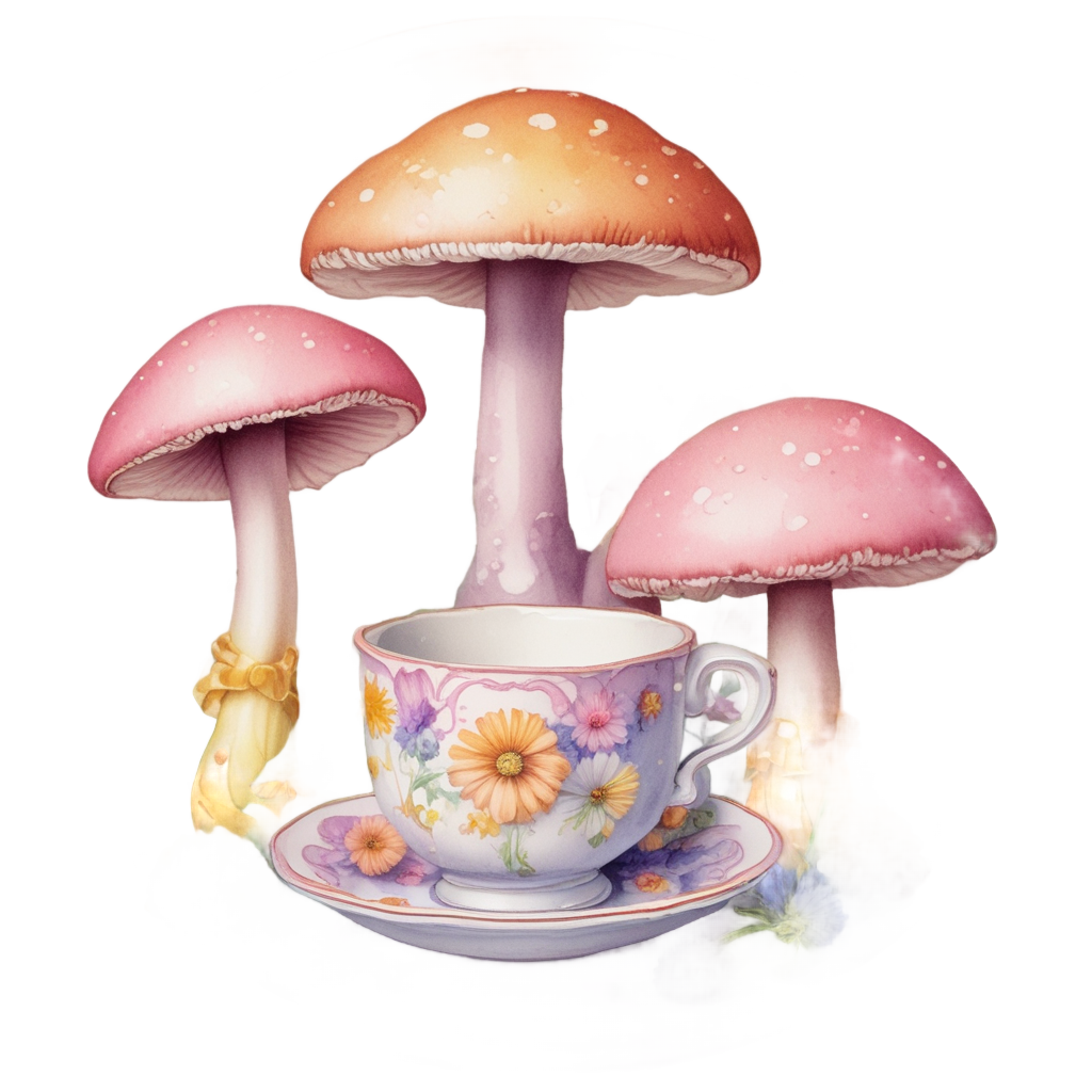 Mushroom Garden Tea Party — cottagecore mushrooms stickers