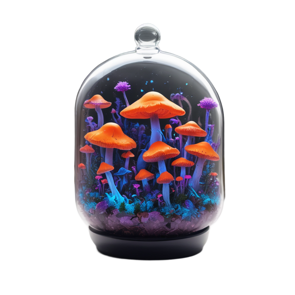 Mushroom Neon Fantasy — plant parent stickers