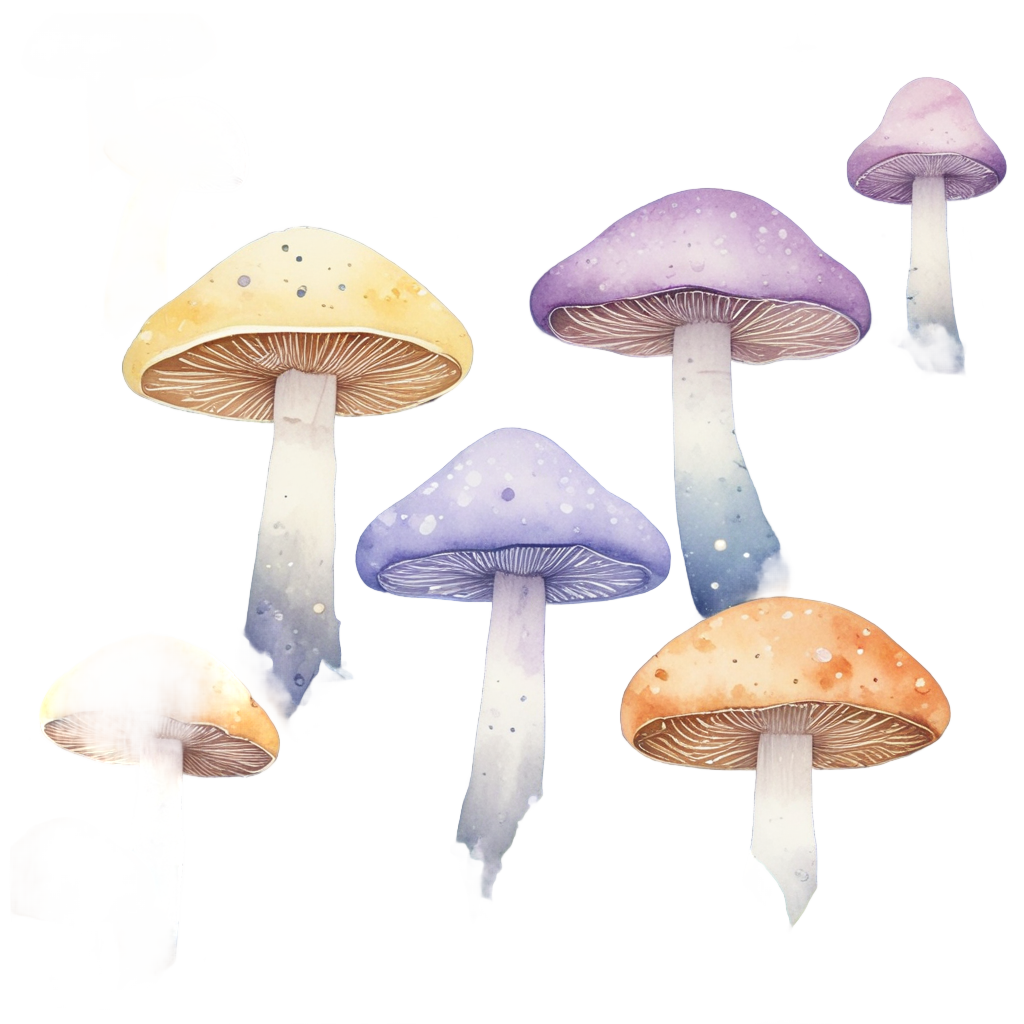 Mushroom Trio Sleeping Stars — cottagecore mushrooms stickers