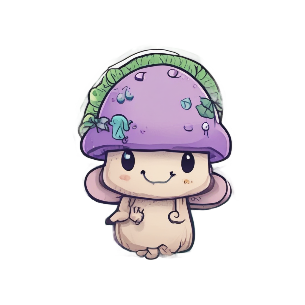 Mushroom with Fern Hat — woodland nursery stickers