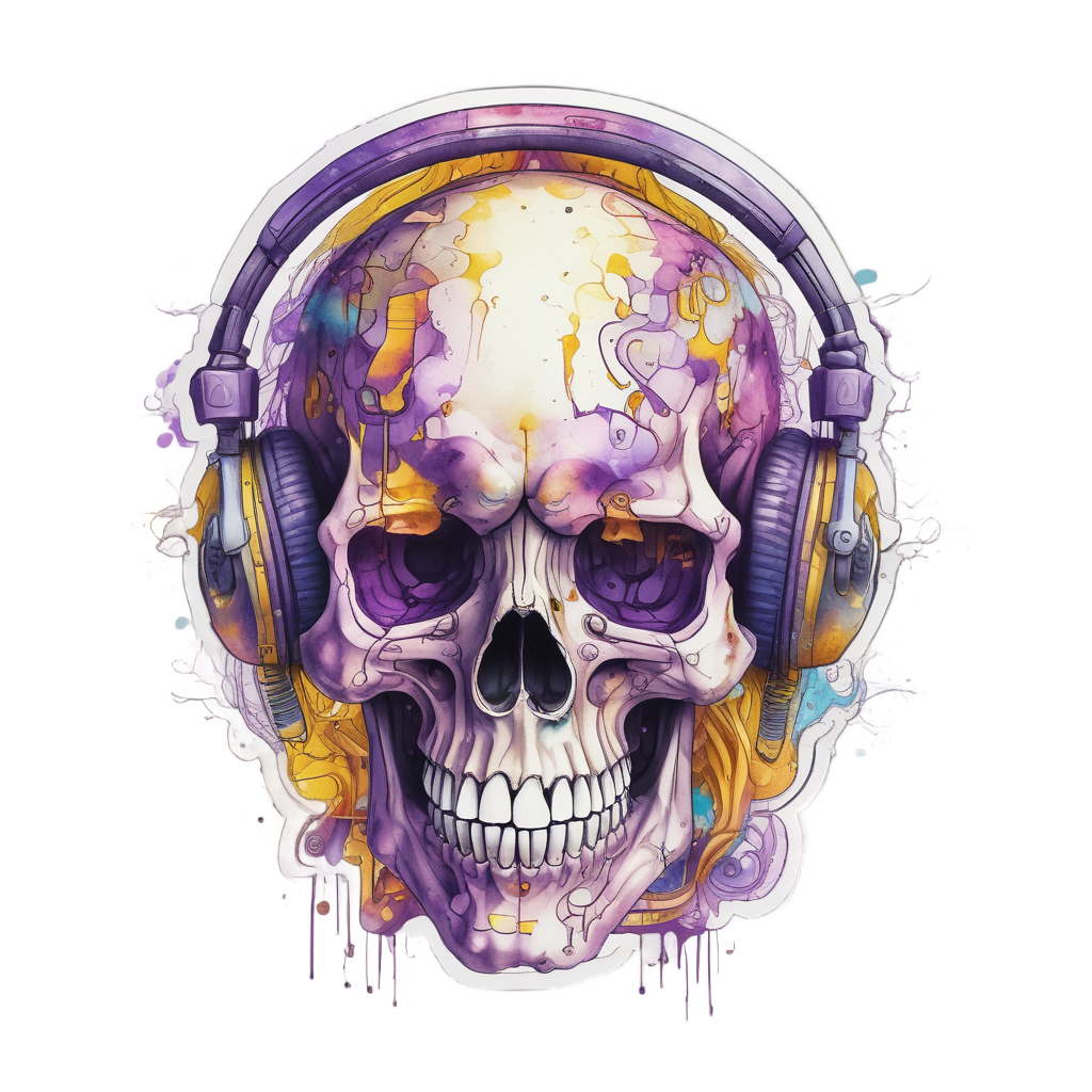 Music Beats Skull — music stickers