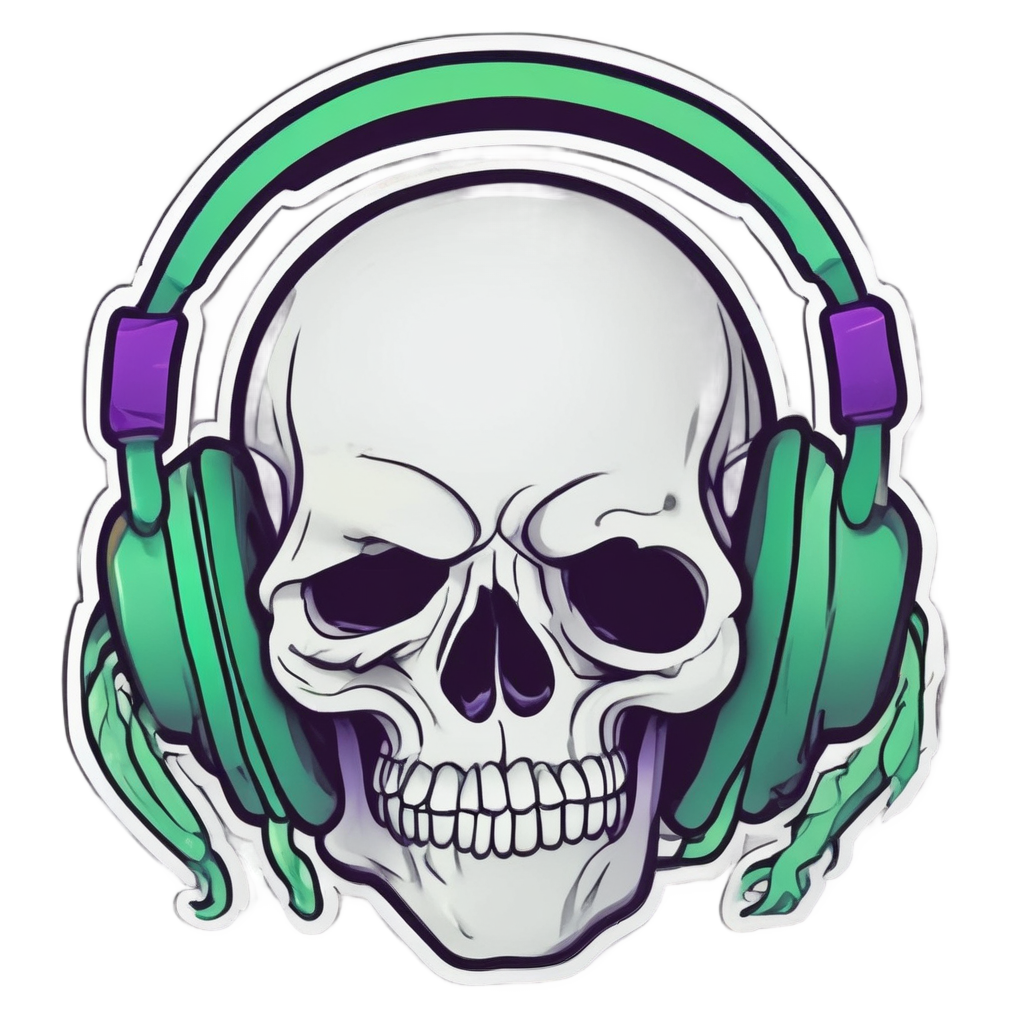 Music Fan Skull Jam Serpent — music stickers