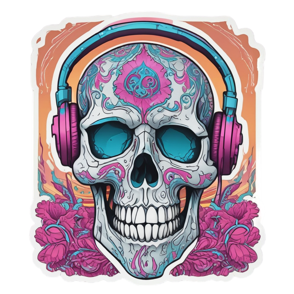 Music Lover Skull — music stickers