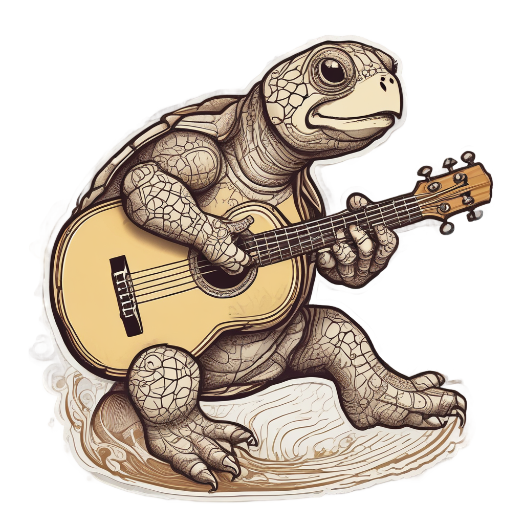 Musician Turtle Guitar — music stickers