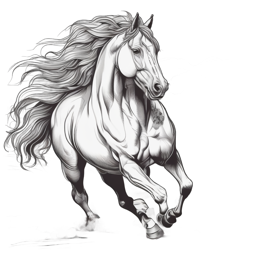 Mustang Stallion in Mid-Gallop — horses stickers