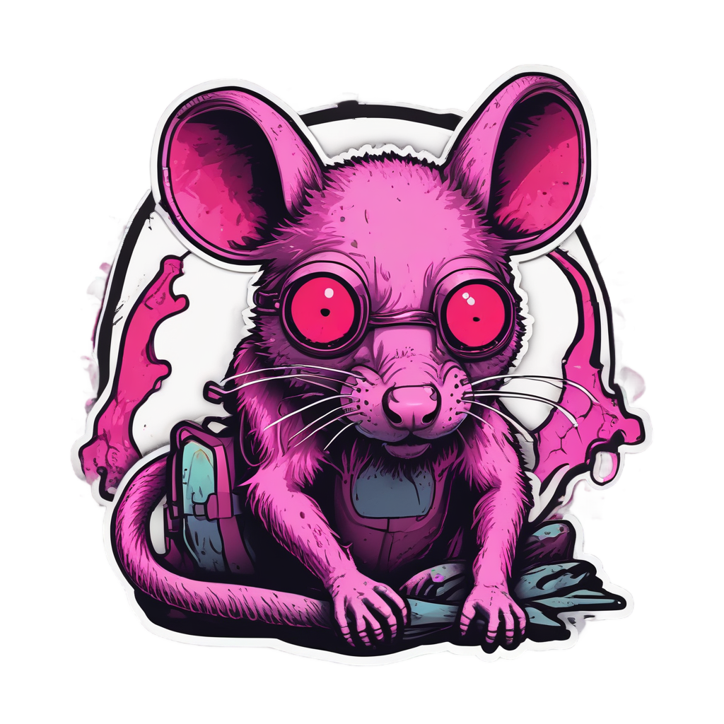 Mutant Rat Goggles — biohazard stickers